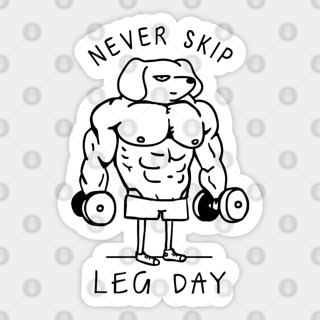 Never Skip Leg Day Dachshund Sticker by huebucket